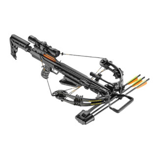 EK Archery Compound Armbrust Accellerator 370+ Schwarz 390fps 185LBS Scope